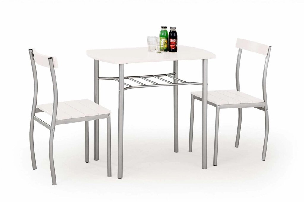 Комплект столовой мебели Halmar LANCE стол + 2 стула (белый) от компании Интернет-магазин MebelArt - фото 1