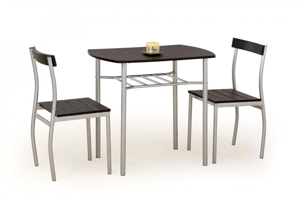 Комплект столовой мебели Halmar LANCE стол + 2 стула (венге) от компании Интернет-магазин MebelArt - фото 1