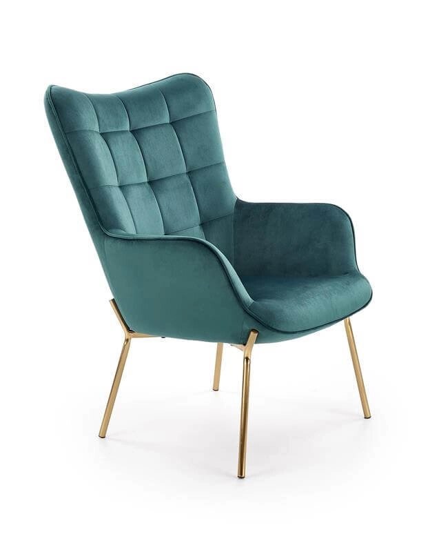 Кресло Halmar CASTEL 2 (темно-зеленый/золотой) от компании Интернет-магазин MebelArt - фото 1