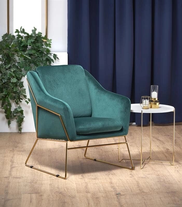 Кресло Halmar SOFT 3 (темно-зеленый/золотой) от компании Интернет-магазин MebelArt - фото 1