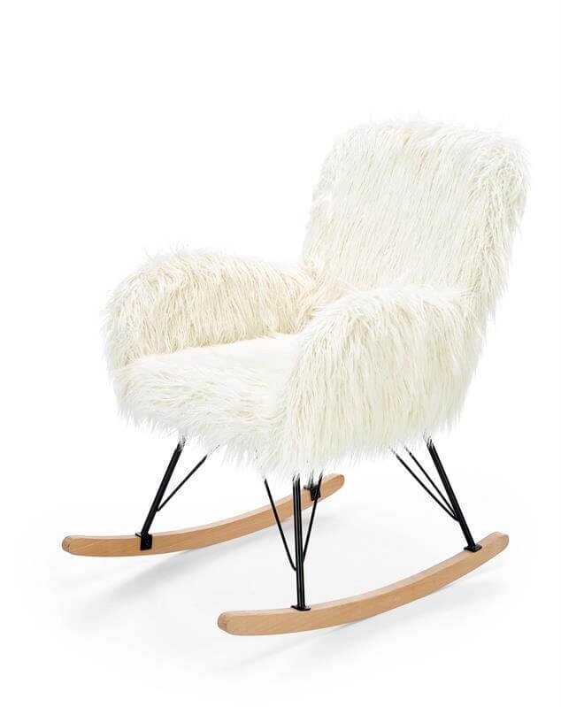 Кресло-качалка Halmar AUSTIN (кремовый/черный/натур.) от компании Интернет-магазин MebelArt - фото 1