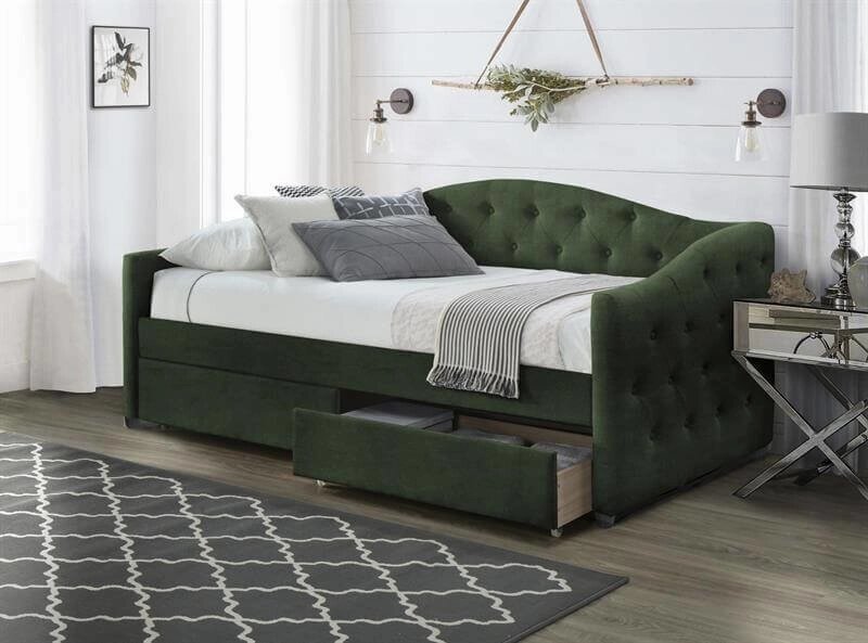 Кровать Halmar ALOHA (темно-зеленый) 90/200 от компании Интернет-магазин MebelArt - фото 1