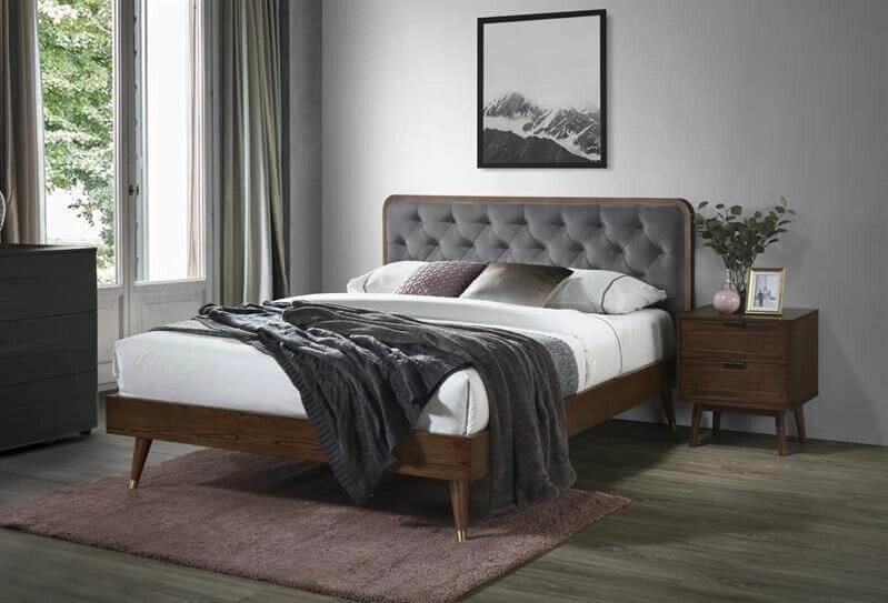 Кровать Halmar CASSIDY (серый/орех) 160/200 от компании Интернет-магазин MebelArt - фото 1