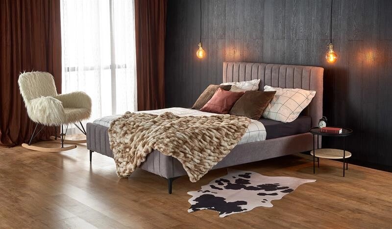 Кровать HALMAR FRANCESCA (светло-серый/черный) 160/200 от компании Интернет-магазин MebelArt - фото 1