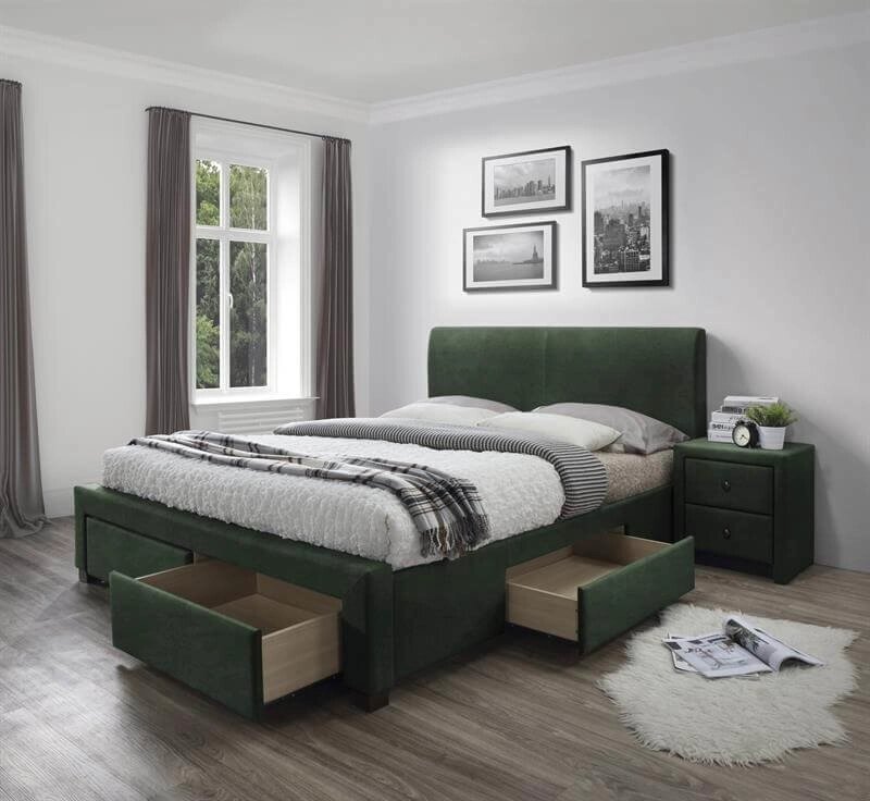 Кровать Halmar MODENA 3 (темно-зеленый) 160/200 от компании Интернет-магазин MebelArt - фото 1