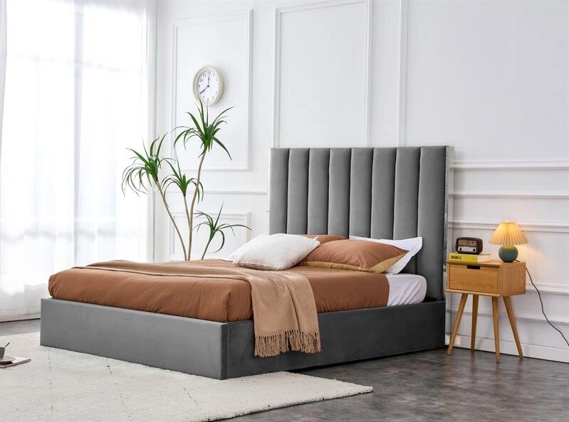Кровать Halmar PALAZZO (серый/серебристый) 160/200 от компании Интернет-магазин MebelArt - фото 1
