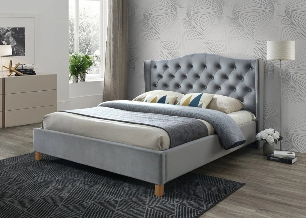 Кровать Signal ASPEN Velvet (серый) 160/200 от компании Интернет-магазин MebelArt - фото 1