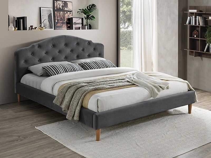 Кровать Signal CHLOE VELVET BLUVEL 14 (серый/дуб) 160/200 от компании Интернет-магазин MebelArt - фото 1