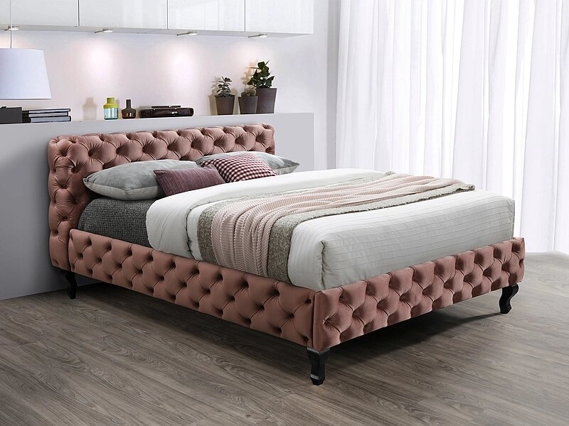 Кровать Signal HERRERA VELVET BLUVEL 52 (античный розовый/венге) 160/200 от компании Интернет-магазин MebelArt - фото 1