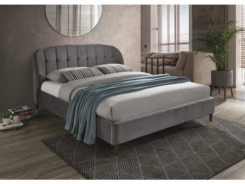 Кровать Signal LIGURIA Velvet (серый) 160/200 от компании Интернет-магазин MebelArt - фото 1