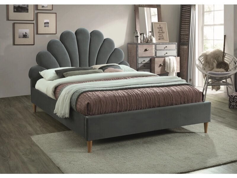 Кровать Signal SANTANA Velvet (серый/дуб) 160/200 от компании Интернет-магазин MebelArt - фото 1