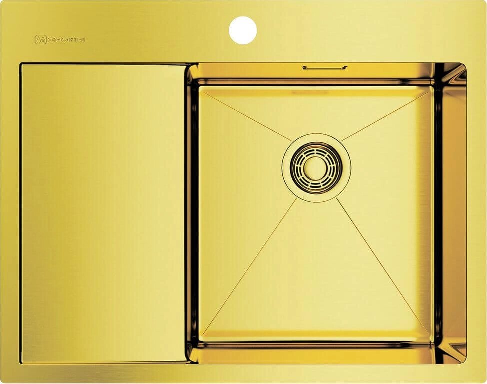 Кухонная мойка Omoikiri Akisame 65-LG-R (нерж. сталь/светлое золото) от компании Интернет-магазин MebelArt - фото 1