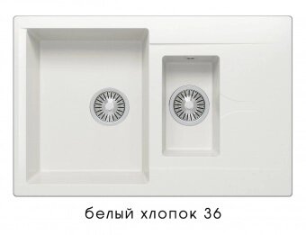 Кухонная мойка Polygran BRIG-770 №36 (белый хлопок) от компании Интернет-магазин MebelArt - фото 1