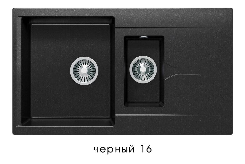 Кухонная мойка Polygran BRIG-870 №16 (черный) от компании Интернет-магазин MebelArt - фото 1