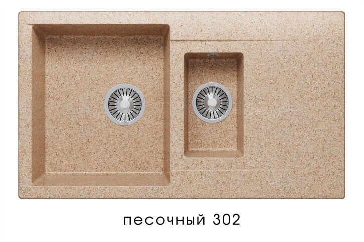 Кухонная мойка Polygran BRIG-870 №302 (песочный) от компании Интернет-магазин MebelArt - фото 1