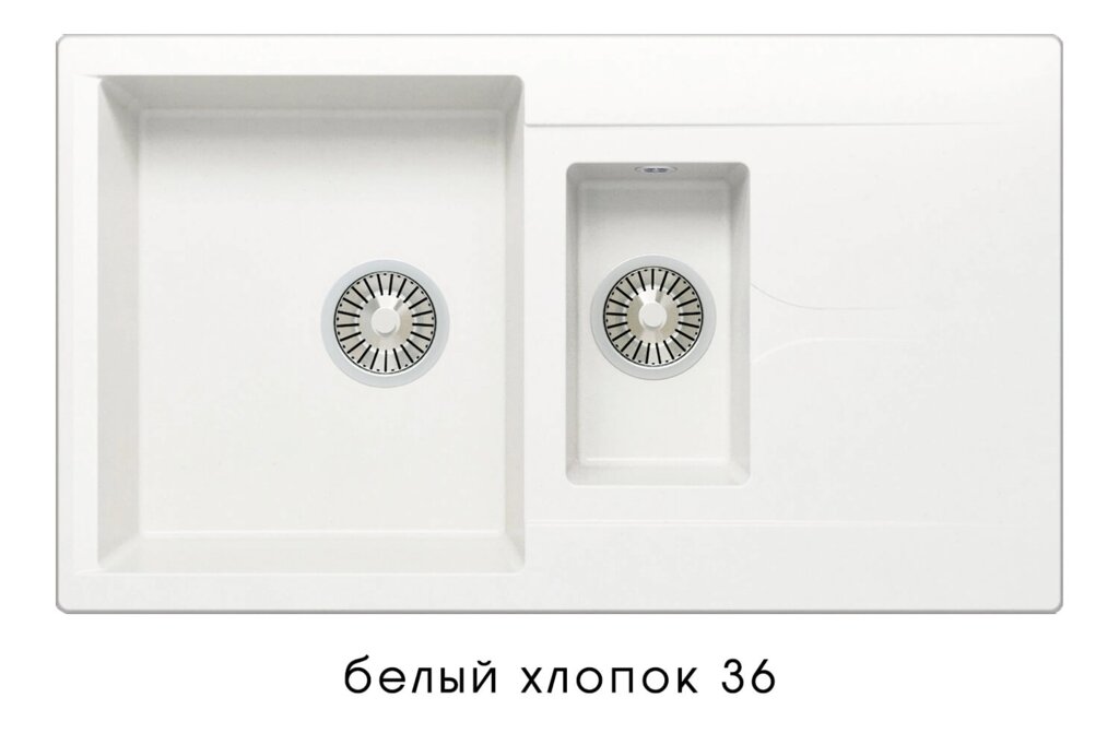 Кухонная мойка Polygran BRIG-870 №36 (белый хлопок) от компании Интернет-магазин MebelArt - фото 1