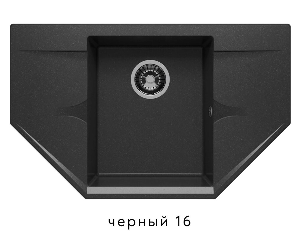 Кухонная мойка Polygran RIFF-800 (черный №16) от компании Интернет-магазин MebelArt - фото 1