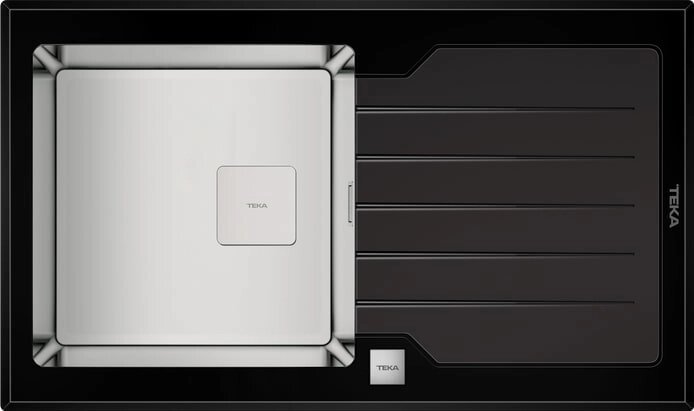 Кухонная мойка Teka Diamond RS15 1B 1D 86 BL (черное стекло, с клапаном-автоматом) от компании Интернет-магазин MebelArt - фото 1