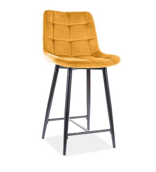 Полубарный стул Signal CHIC H-2 VELVET (карри/черный мат) от компании Интернет-магазин MebelArt - фото 1