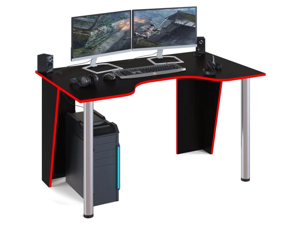 Стол компьютерный Сокол КСТ-18 (черный/красный) от компании Интернет-магазин MebelArt - фото 1