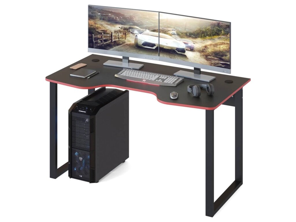 Стол компьютерный Сокол КСТ-19 (черный/красный) от компании Интернет-магазин MebelArt - фото 1