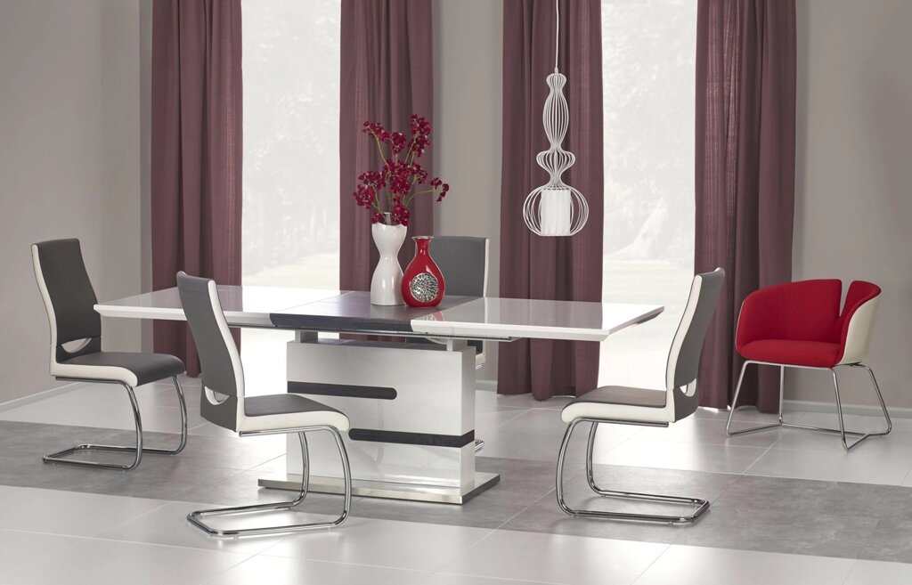 Стол обеденный Halmar MONACO, раскладной (бело-серый) от компании Интернет-магазин MebelArt - фото 1