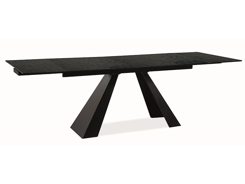 Стол обеденный Signal SALVADORE 160 раскладной (Melted Glass/черный мат) от компании Интернет-магазин MebelArt - фото 1