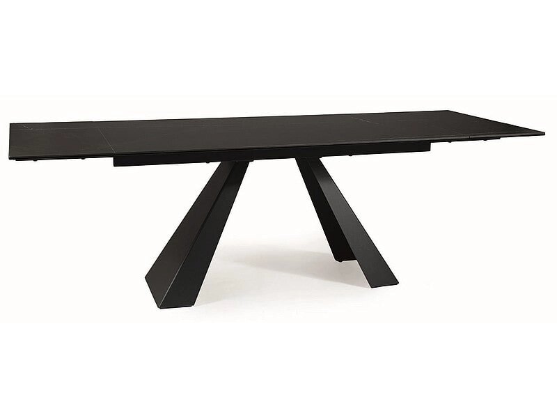 Стол обеденный Signal SALVADORE Ceramic 160 раскладной (черный Sahara Noir/черный мат) от компании Интернет-магазин MebelArt - фото 1