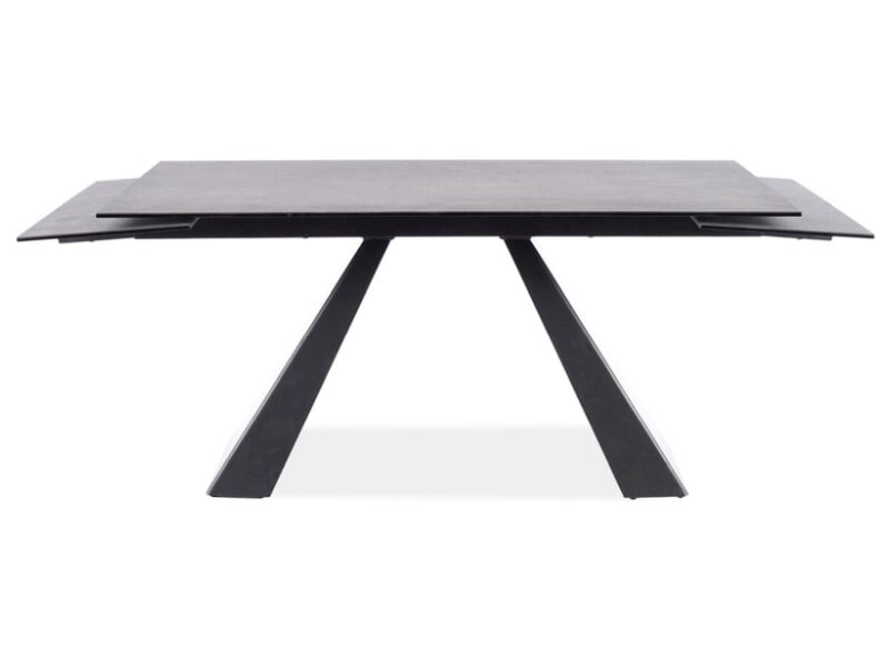 Стол обеденный Signal SALVADORE Ceramic 180 раскладной (серый мрамор/черный мат) от компании Интернет-магазин MebelArt - фото 1