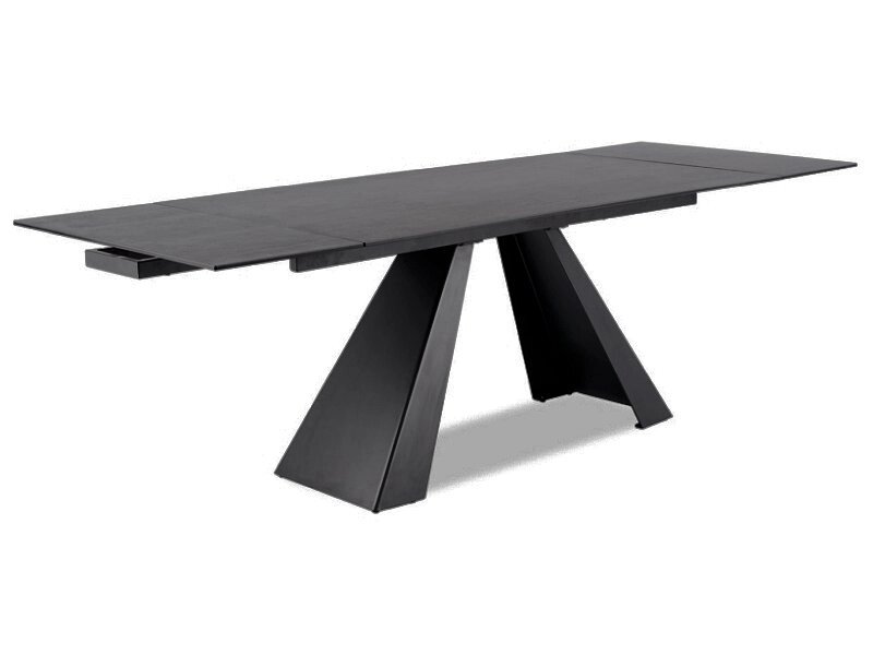 Стол обеденный Signal SALVADORE CERAMIC раскладной (серый мрамор/черный мат) от компании Интернет-магазин MebelArt - фото 1