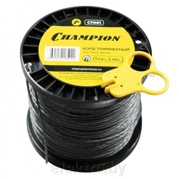 CHAMPION C7061 корд для триммера, 2,0 мм*130м (витой) Alu Twist от компании ООО "ТК Эльдорадо" - фото 1