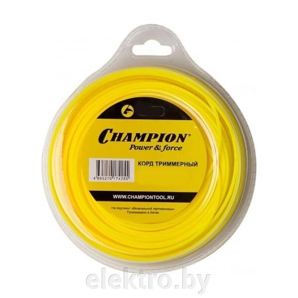 CHAMPION C7074 корд для триммера, 1,3 мм*15 м (звезда), Star от компании ООО "ТК Эльдорадо" - фото 1