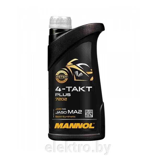 Масло MANNOL 4-Takt Plus SAE 10W-40 API SL, 1 л, 7202 масло моторное полусинтетическое MANNOL 4-Takt Plus SAE 10W-40 от компании ООО "ТК Эльдорадо" - фото 1