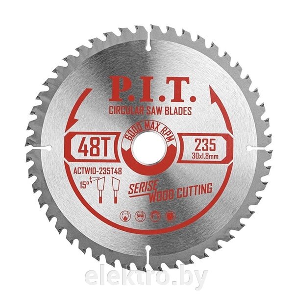 PIT расходник ACTW10-235T48 диск пильный P. I.T. 235x30x1,8 мм 48T от компании ООО "ТК Эльдорадо" - фото 1