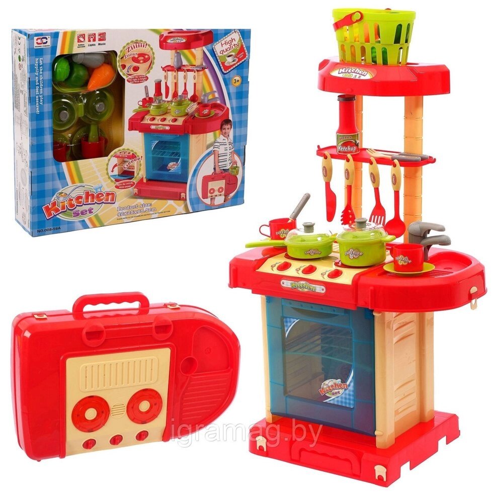 Детский игровой набор " Юный кулинар "  с световыми и звуковыми эффектами + корзина для продуктов от компании Интернет-магазин игрушек «ИграМаг» - фото 1
