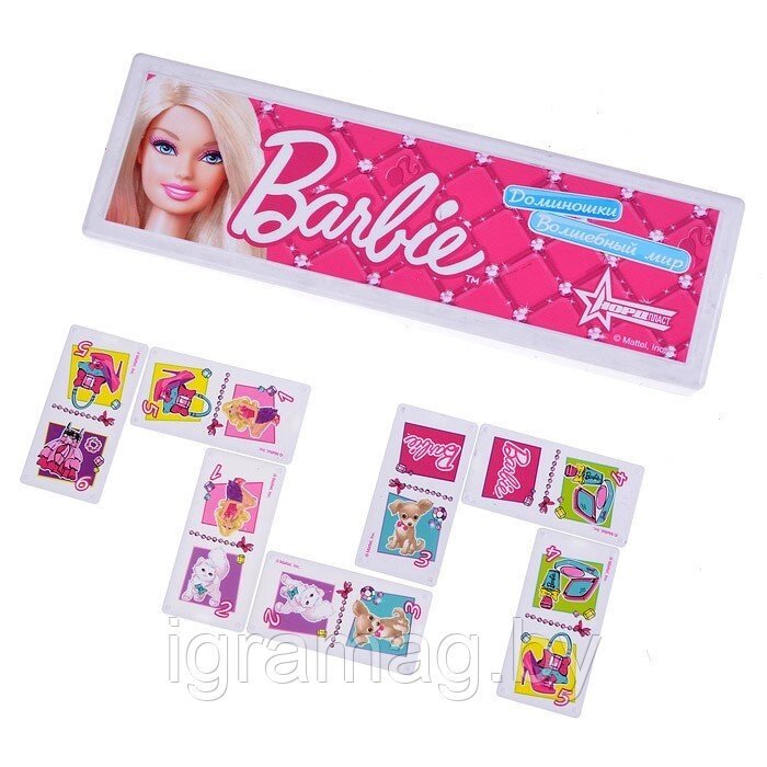 Домино малое Барби пластик от компании Интернет-магазин игрушек «ИграМаг» - фото 1
