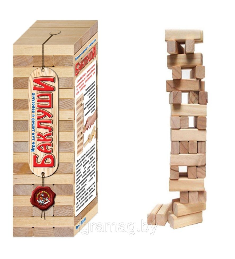 Игра падающая башня для детей и взрослых "Баклуши" от компании Интернет-магазин игрушек «ИграМаг» - фото 1