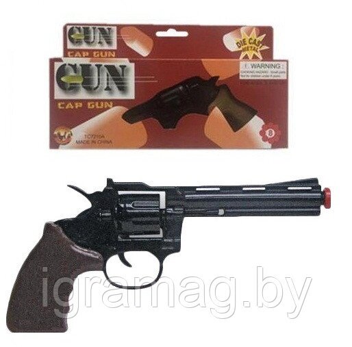 Игрушечное оружие револьвер 8-ми зарядный 200мм от компании Интернет-магазин игрушек «ИграМаг» - фото 1