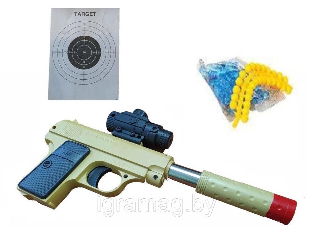 Игрушечный пистолет beretta 2 в 1 с гидрогелиевыми пулями от компании Интернет-магазин игрушек «ИграМаг» - фото 1
