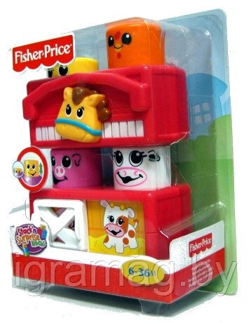 Игрушка Кубики-блоки с сюрпризами "Весёлые зверята" Фішер-Прайс от компании Интернет-магазин игрушек «ИграМаг» - фото 1