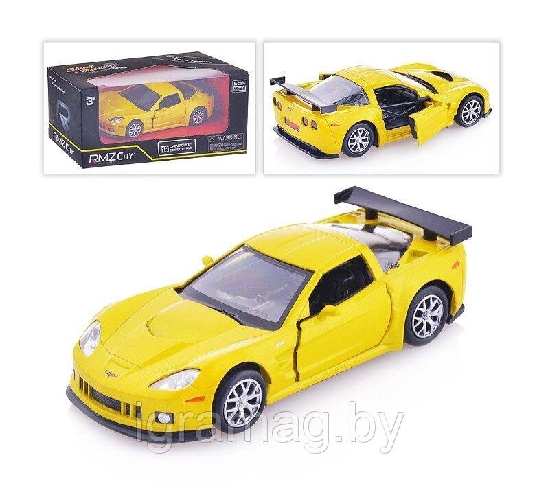 Инерционная коллекционная машинка Chevrolet Corvette C6. R, желтая 1:32 от компании Интернет-магазин игрушек «ИграМаг» - фото 1