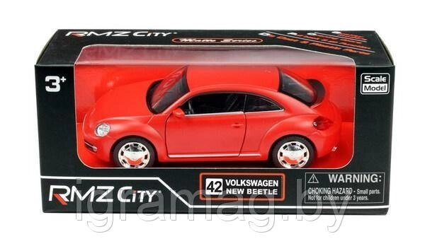 Инерционная коллекционная машинка Volkswagen New Beetle 2012 1:32 от компании Интернет-магазин игрушек «ИграМаг» - фото 1