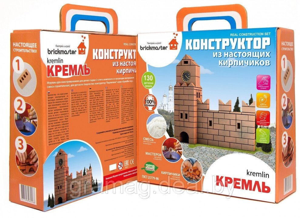 Конструктор керамический "Кремль" 136 деталей Брикмастер от компании Интернет-магазин игрушек «ИграМаг» - фото 1
