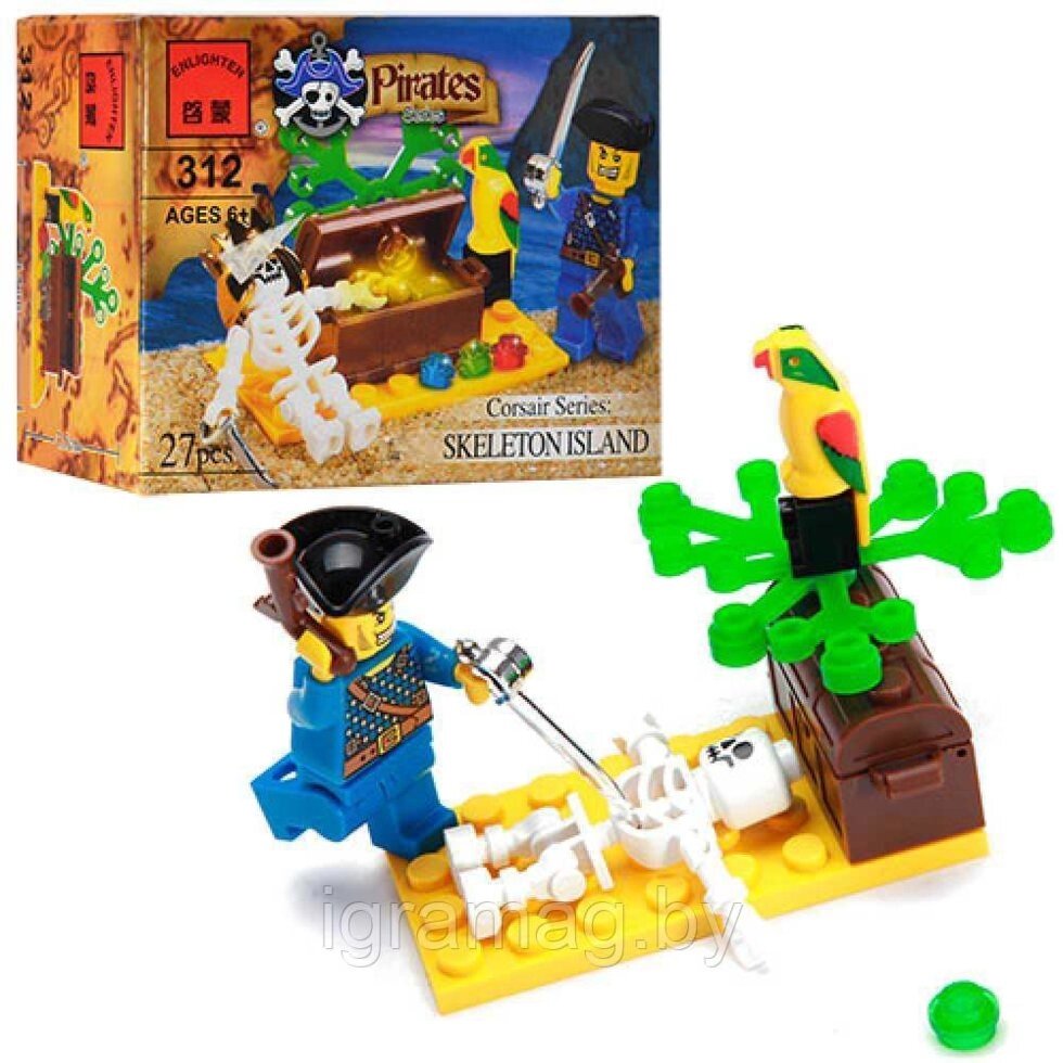 Конструктор серия Пираты "Остров скелетов", 27 деталей Brick от компании Интернет-магазин игрушек «ИграМаг» - фото 1