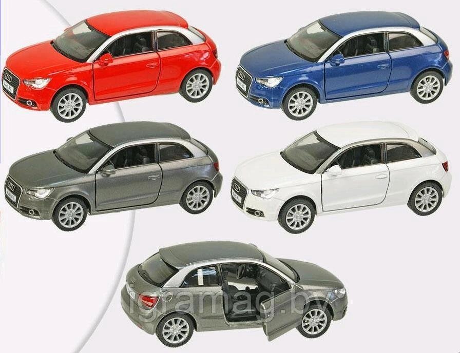 Машина металлическая  2010 Audi A1 открываются двери, инерция 1:32 Kinsmart от компании Интернет-магазин игрушек «ИграМаг» - фото 1