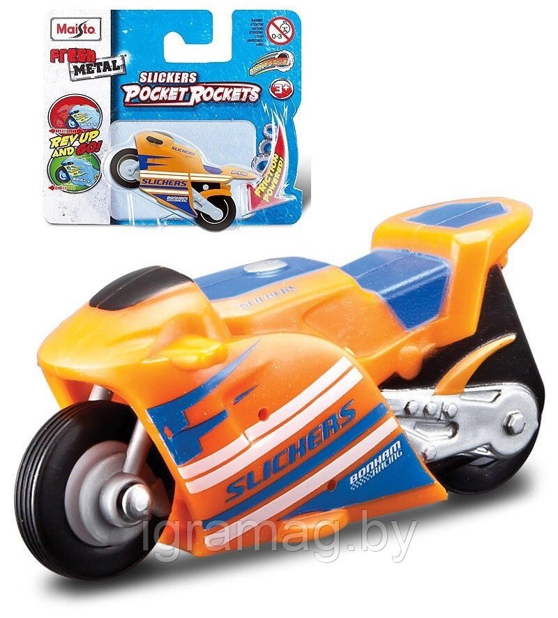 Мотоцикл инерционный Slickers  Maisto от компании Интернет-магазин игрушек «ИграМаг» - фото 1