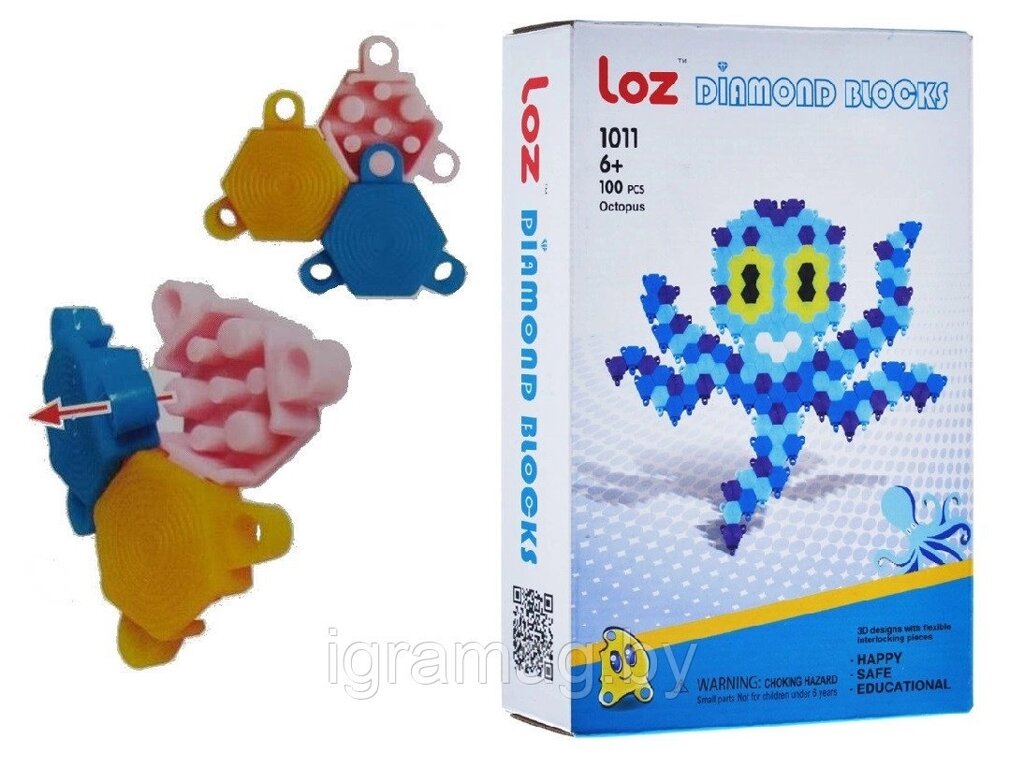 Мозаика эластичная фигурная Осьминог  100 фишек от компании Интернет-магазин игрушек «ИграМаг» - фото 1