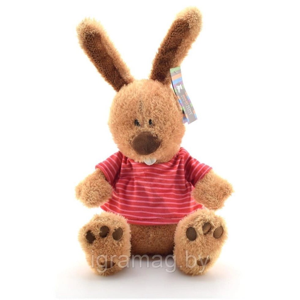 Мягкая игрушка - Кролик Ушастик в маечке, 25 см от компании Интернет-магазин игрушек «ИграМаг» - фото 1