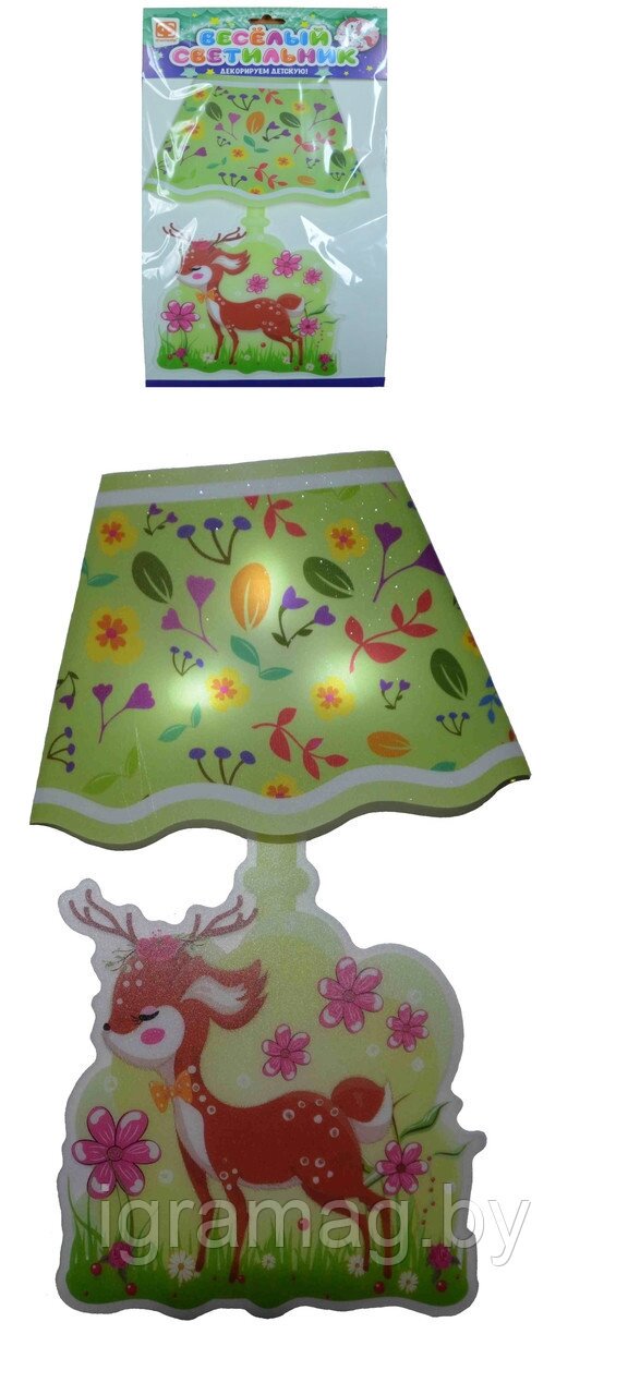 Набор ночник наклейка веселый светильник "Олененок" от компании Интернет-магазин игрушек «ИграМаг» - фото 1