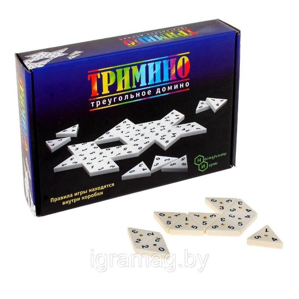 Настольная игра Бемби "Тримино" треугольное домино от компании Интернет-магазин игрушек «ИграМаг» - фото 1